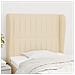 Testiera Ad Orecchio Crema 83x23x118/128 Cm In Tessuto - Foto miniatura 1