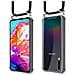 Catena Di Telefoni Cellulari Compatibile Con Samsung Galaxy A70 In Nero - Coperchio Protettivo In Silicone Con Anelli D'argento, Cinturino In Corda E Custodia Staccabile - Foto miniatura 7