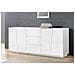 Credenza Sven, Madia Da Cucina A 4 Ante E 3 Cassetti, Buffet Da Soggiorno, 100% Made In Italy, Cm 220x43h86, Bianco Lucido - Foto miniatura 1