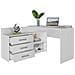 Dany Biel Kpl Scrivania Dany Biel Kpl Bianco Argentato 50 X 120 X 76 Cm - Foto miniatura 3