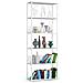 Scaffale stile loft con ripiani in legno, 6 ripiani, 70x32x192 cm, Colore Bianco - Foto miniatura 1