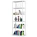 Scaffale stile loft con ripiani in legno, 6 ripiani, 70x32x192 cm, Colore Bianco - Foto miniatura 2