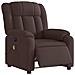 Poltrona Massaggio Reclinabile Elettrica Marrone Scuro Tessuto - Foto miniatura 2