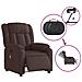 Poltrona Massaggio Reclinabile Elettrica Marrone Scuro Tessuto - Foto miniatura 5