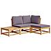 Set Salotto Da Giardino 4pz Con Cuscini Legno Massello Acacia - Foto miniatura 2