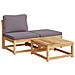 Set Salotto Da Giardino 4pz Con Cuscini Legno Massello Acacia - Foto miniatura 3