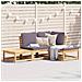 Set Salotto Da Giardino 4pz Con Cuscini Legno Massello Acacia - Foto miniatura 1