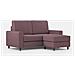 Divano Sakar 2 Posti (due Sedute Da 60cm) + Pouf Misure Esterne L. 148 P. 155 Colore Prugna - Foto miniatura 4