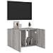 Mobile TV a Parete con Luci LED Grigio Sonoma 60x35x41 cm - Foto miniatura 7