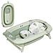 Vaschetta Bagnetto Pieghevole per Neonati con Cuscinetto e Lavabo, in Plastica Antiscivolo, 86x53x25.5 cm, Verde - Foto miniatura 1