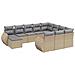 Set Divani Da Giardino 11 Pz Con Cuscini Beige In Polyrattan - Foto miniatura 2