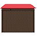 Sgabello Giardino con Cuscino Marrone 55x55x37 cm in Polyrattan - Foto miniatura 3