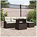 Set di divani da giardino  6 pezzi con cuscini Marrone Rattan di polipropilene, Divano da giardino  2 posti con storage e cuscini Marrone Rattan di polipropilene - Foto miniatura 2
