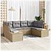 Set Divano da Giardino in 6 Pezzi con Cuscini Beige in Rattan Polietilene - Foto miniatura 2
