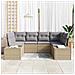 Set Divano da Giardino in 6 Pezzi con Cuscini Beige in Rattan Polietilene - Foto miniatura 3