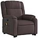 Poltrona Alzapersona Massaggio Elettrica Marrone Scuro Tessuto - Foto miniatura 4