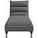 Chaise Longue con Cuscini Grigio Scuro in Tessuto - Foto miniatura 4