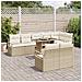 Set da Giardino 9 Pezzi con Cuscini Beige Rattan Polietilene - Foto miniatura 3
