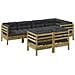 Set Divani da Giardino 7pz con Cuscini Legno Impregnato di Pino - Foto miniatura 1