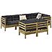 Set Divani da Giardino 7pz con Cuscini Legno Impregnato di Pino - Foto miniatura 2