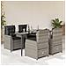 Set Pranzo da Giardino 5pz con Cuscini Grigio Chiaro Polyrattan - Foto miniatura 2