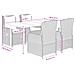 Set Pranzo da Giardino 5pz con Cuscini Grigio Chiaro Polyrattan - Foto miniatura 8