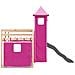 Letto a Castello con Scivolo e Tende Rosa 80x200 cm - Foto miniatura 9