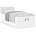 Letto Pouf con Materasso Bianco 100x200 cm Similpelle - Foto miniatura 4