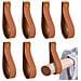 Set Di 6 Ganci Da Parete In Pelle Pu Marrone - Cinghie Decorative Con Viti In Ottone Brown - Foto miniatura 5