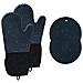 Set Di Guanti Da Forno Resistenti Al Calore - 1 Paio Di Guanti A Coste E 2 Cuscinetti Rotondi, Guanti Da Cucina Darkgrey - Foto miniatura 1