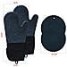Set Di Guanti Da Forno Resistenti Al Calore - 1 Paio Di Guanti A Coste E 2 Cuscinetti Rotondi, Guanti Da Cucina Darkgrey - Foto miniatura 4