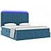 Letto con luci a strisce a LED Blu Scuro 180 x 200 cm Velluto - Foto miniatura 3