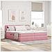Letto con luci a strisce a LED Rosa 180 x 200 cm Velluto - Foto miniatura 2