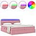 Letto con luci a strisce a LED Rosa 180 x 200 cm Velluto - Foto miniatura 4