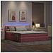 Letto con luci a strisce a LED Rosa 180 x 200 cm Velluto - Foto miniatura 6