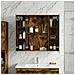 Mobiletto per specchio da bagno Rovere fumé 80 x 14.5 x 70 cm - Foto miniatura 4