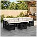 Set Divano da Giardino 8 pz Nero e Bianco Crema polyrattan - Foto miniatura 8