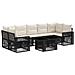 Set Divano da Giardino 8 pz Nero e Bianco Crema polyrattan - Foto miniatura 1