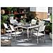 Set Di Tavolo E 6 Sedie Da Giardino In Acciaio, Granito E Fibra Tessile Bianca - Grigio Lucido - 180cm - Grosseto - Foto miniatura 25