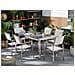 Set Di Tavolo E 6 Sedie Da Giardino In Acciaio, Granito E Fibra Tessile Bianca - Grigio Lucido - 180cm - Grosseto - Foto miniatura 22