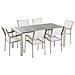 Set Di Tavolo E 6 Sedie Da Giardino In Acciaio, Granito E Fibra Tessile Bianca - Grigio Lucido - 180cm - Grosseto - Foto miniatura 18