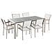 Set Di Tavolo E 6 Sedie Da Giardino In Acciaio, Granito E Fibra Tessile Bianca - Grigio Lucido - 180cm - Grosseto - Foto miniatura 16