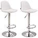 Set 2x Sgabelli Design Kiel In Similpelle - Coppia Sgabelli Cucina Tulip Girevoli Regolabili 60-82cm - Sgabello Bar Imbottito (2 Pezzi) Bianco Cromato - Foto miniatura 1