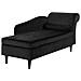 Chaise Longue In Velluto Nero Versione Destra Luiro - Foto miniatura 5