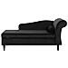 Chaise Longue In Velluto Nero Versione Destra Luiro - Foto miniatura 1