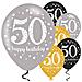 9900740, Celebrazione 50 Anni Palloncini In Lattice, 27.5 Cm, Colori Assortiti, Pacco Da 6 - Foto miniatura 3