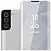 Custodia Compatibile Con Samsung Galaxy S22 In Agata Argento - Clear View Specchio Coperchio Protettivo Con Funzione Di Supporto Protezione A 360 Gradi - Foto miniatura 1