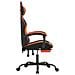 Sedia da Gaming Girevole Poggiapiedi Nero Arancione Similpelle - Foto miniatura 3