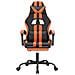 Sedia da Gaming Girevole Poggiapiedi Nero Arancione Similpelle - Foto miniatura 6