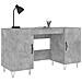 Scrivania Grigio Cemento 140x50x75 Cm In Legno Multistrato - Foto miniatura 6